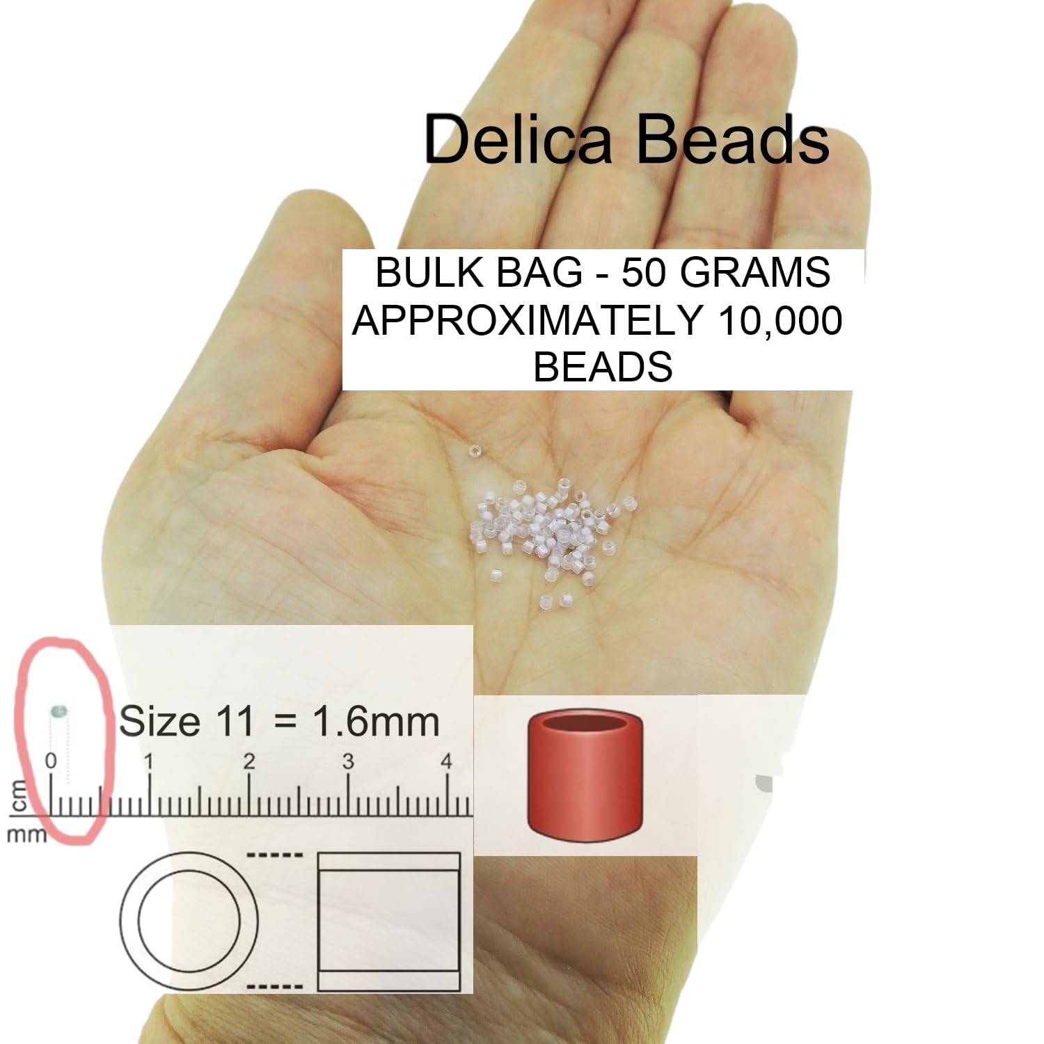 Amazon.com: 50 Grams Miyuki Delica Bead 11/0 Opaque Chalk White