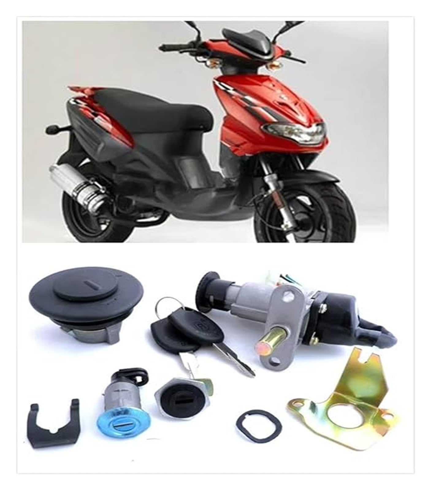 Interruptor Encendido Cerradura para Scooter B08 B09 para Sanben para Wangye para 125cc para WY125 para Sunl para Roketa Juego Llaves Bloqueo Interruptor Encendido
