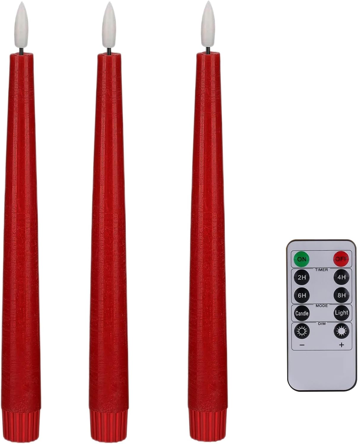 Flameless Taper Candles with Remote Control, 3/6/9/12/15