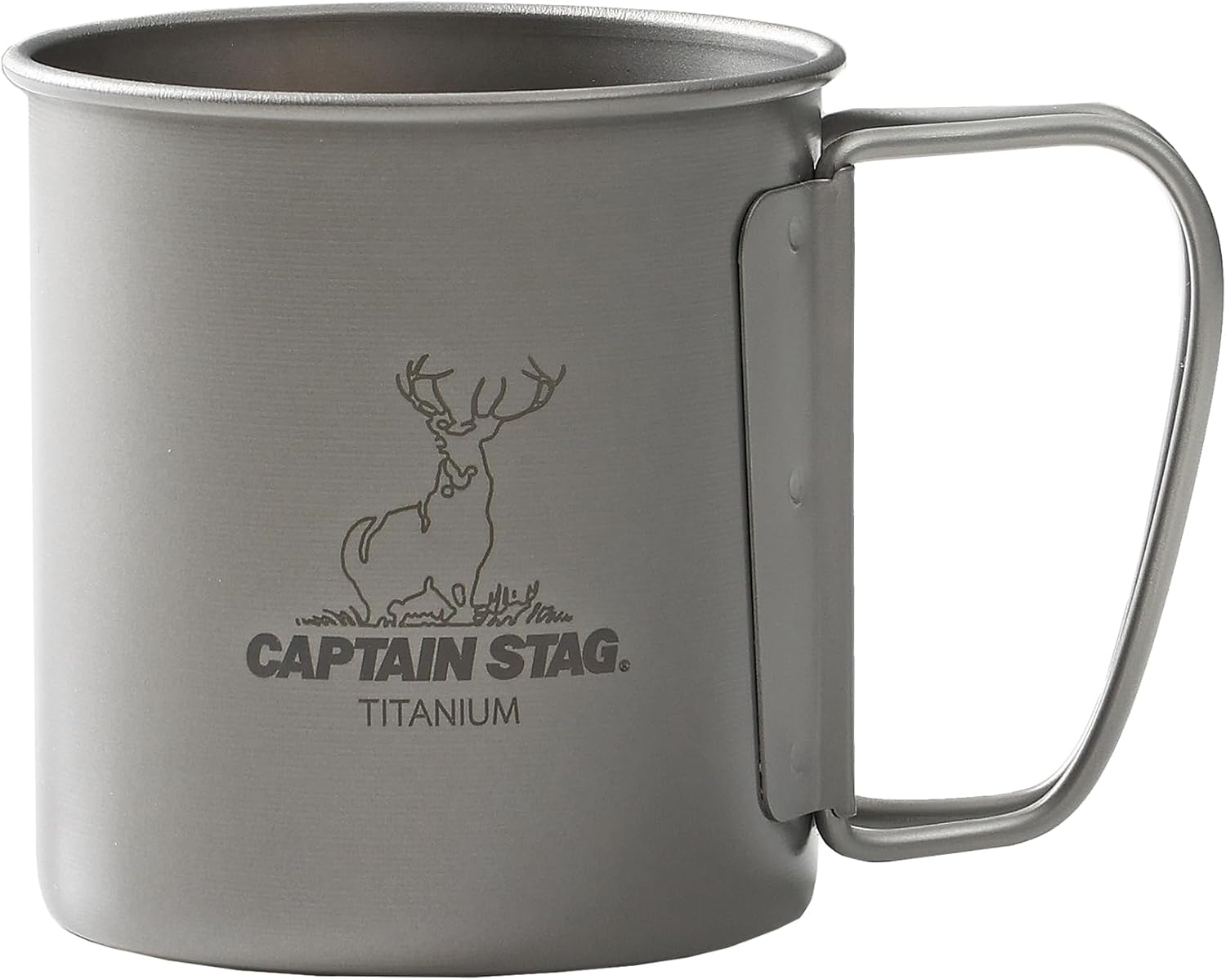 Captain Stag UH-4502 Outdoor Cup, Mug, Tumbler, Single Mug, 10.1 fl oz (300 ml), Folding Handle, Lightweight, Titanium, Made in Japan, Made in Japan