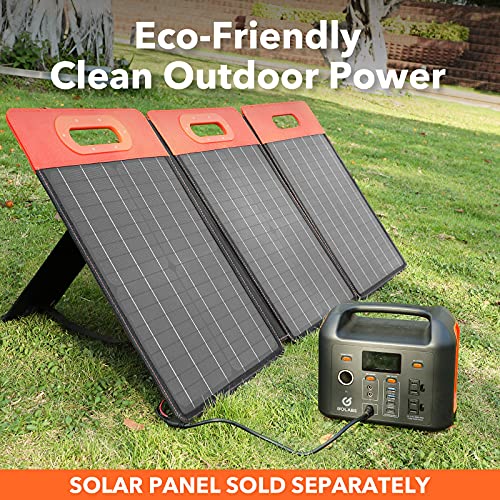 GOLABS Portable Power Station, 299Wh LiFePO4 Battery Backup, PD 60W Type-C Quick Charge, 300W Pure Sine Wave AC Outlet Solar Generator Power Supply for Outdoor Camping Fishing Travel Emergency CPAP (Orange)