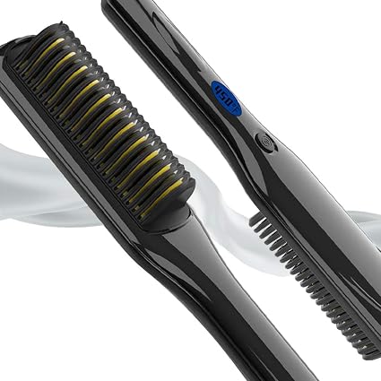 Amazon.com: Cepillo alisador de cabello INVJOY, cepillo alisador de cabello  iónico con calor, peine alisador PTC para mujeres y hombres, peine alisador  de barba anticalcáreo, 3 niveles de calor, sin encrespamiento, doble