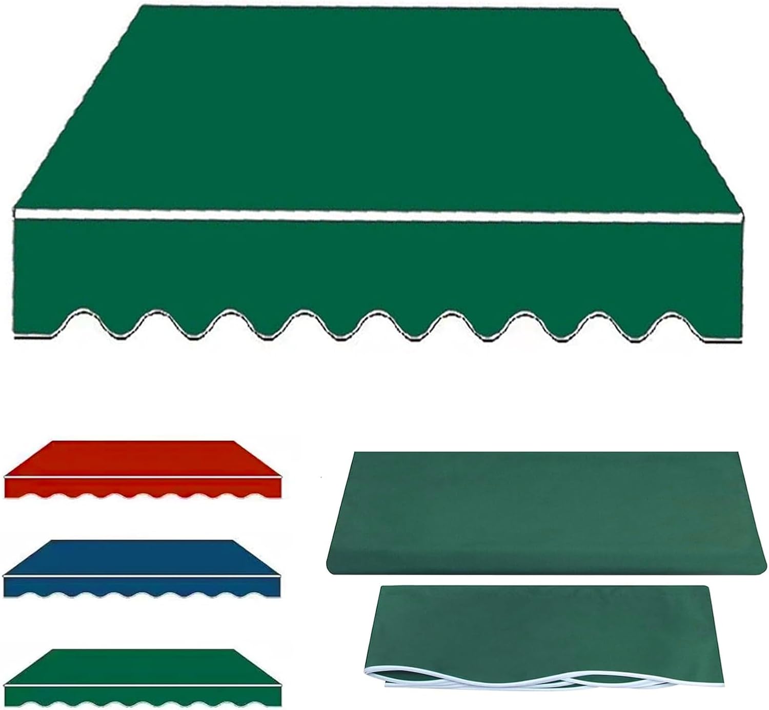 Water-Resistant Polyester Replacement Canvas for Awnings, Deck, Balcony, Yard, Ou, Retractable Patio Awning Replacement Fabric (Fabric Only), UV Protection Cover, Window Door Sunshade Shelter Canvas(G