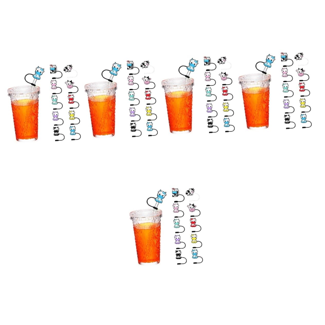 Couvercle de paille silicone Amosfun embouts de pailles réutilisables anti-poussière