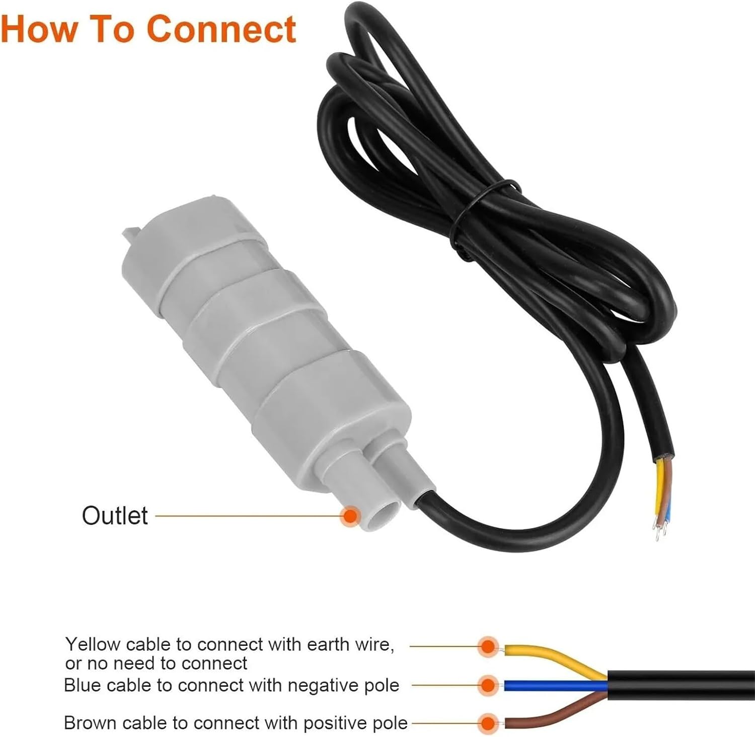 1000L/H DC 12V Submersible Water Pump High Flow Three-wire Water Pump For Motorhome Camper Pond Aquarium 1Pcs