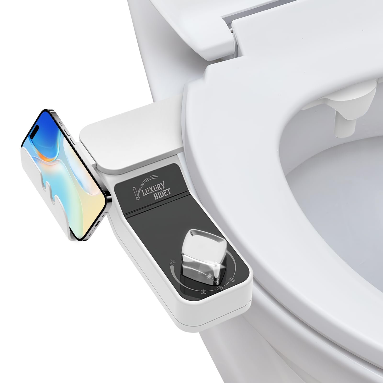 Bidet Einsatz für Toilette Nicht Elektrisch Bidet Aufsatz für Toilette mit Einziehbare Selbstreinigende Doppeldüsen Dusch WC-Aufsatz,Einstellbarer Wasserdruck Bidets Toilette für Frau und Mann