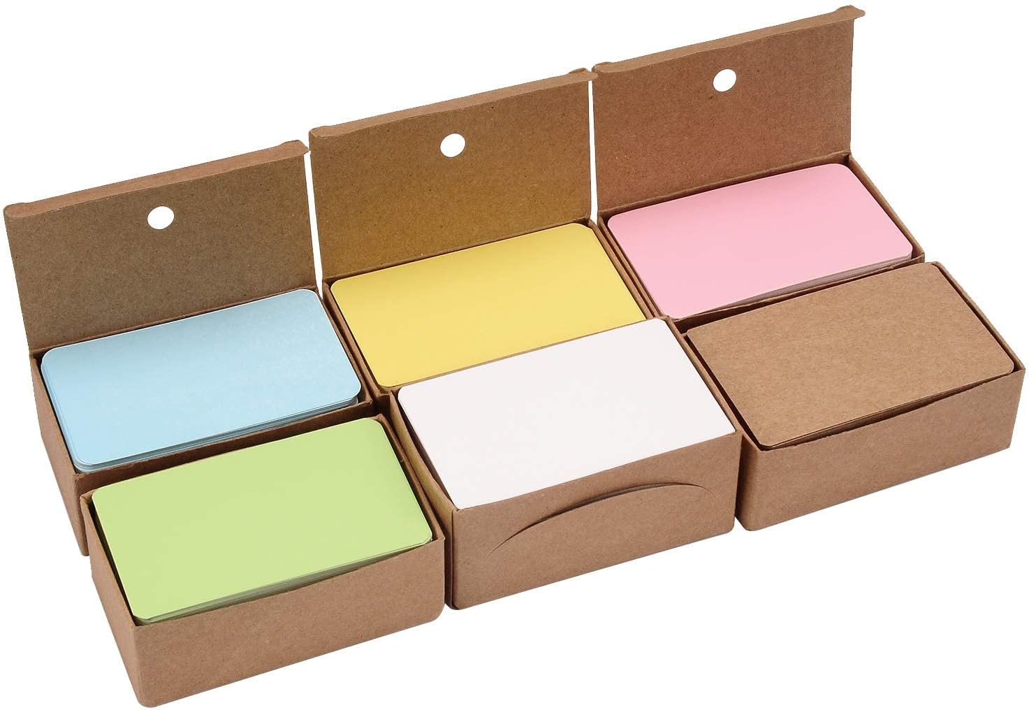 Flash Cards Pack of 600 pieces in 6 , Size 89mm x 52mm, Blank Kraft Paper Cards Business, DIY Flash Cards Gift Message Card