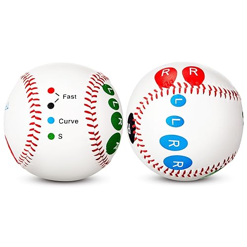 RoundFunny Training Baseball with Finger Placement Markers Baseball Training Equipment