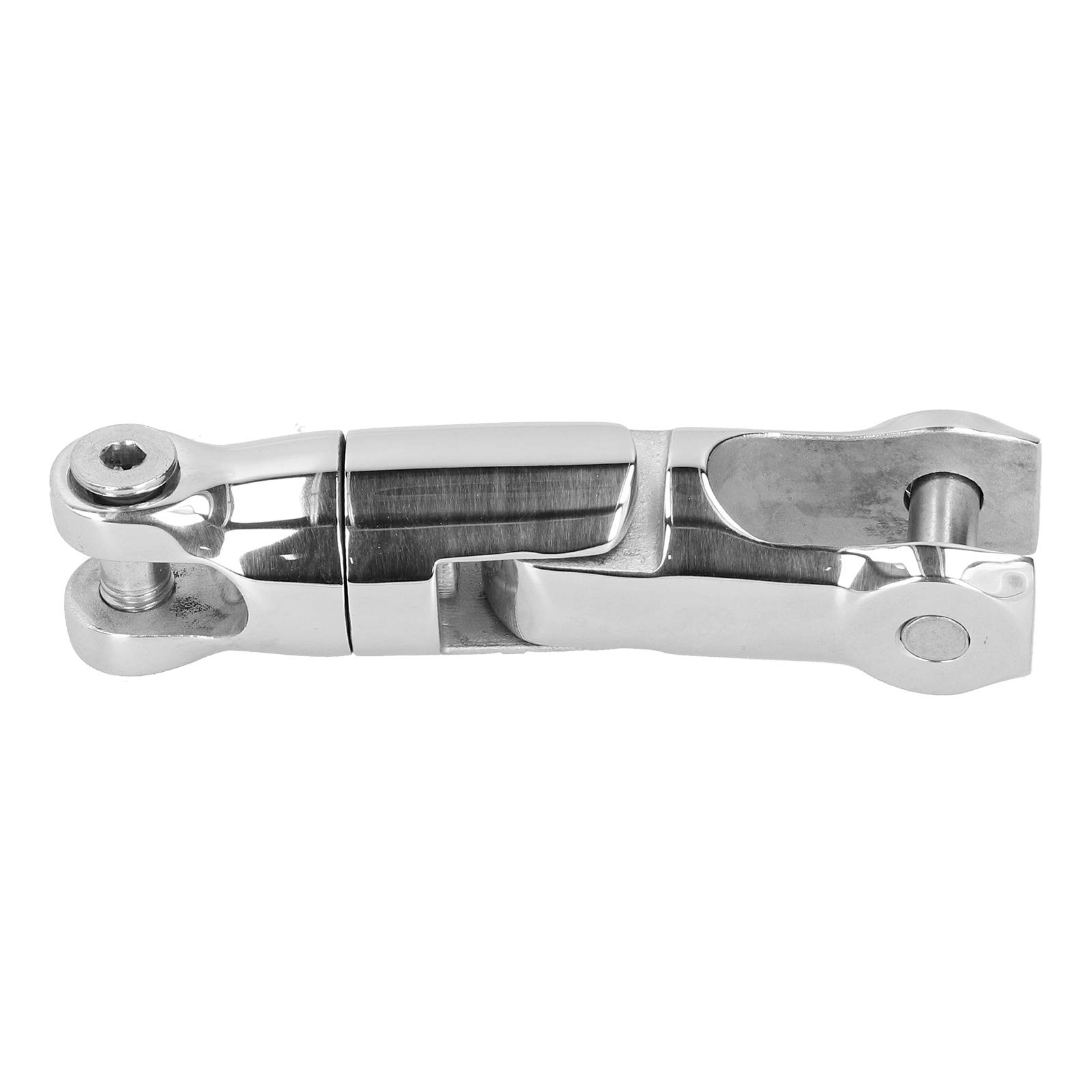 Conector de ancla de barco, Conector giratorio de ancla Qiilu, conector giratorio de ancla de barco, 3 juntas, acero inoxidable 316, hardware pulido con espejo para cadena de 0.4-0.5in
