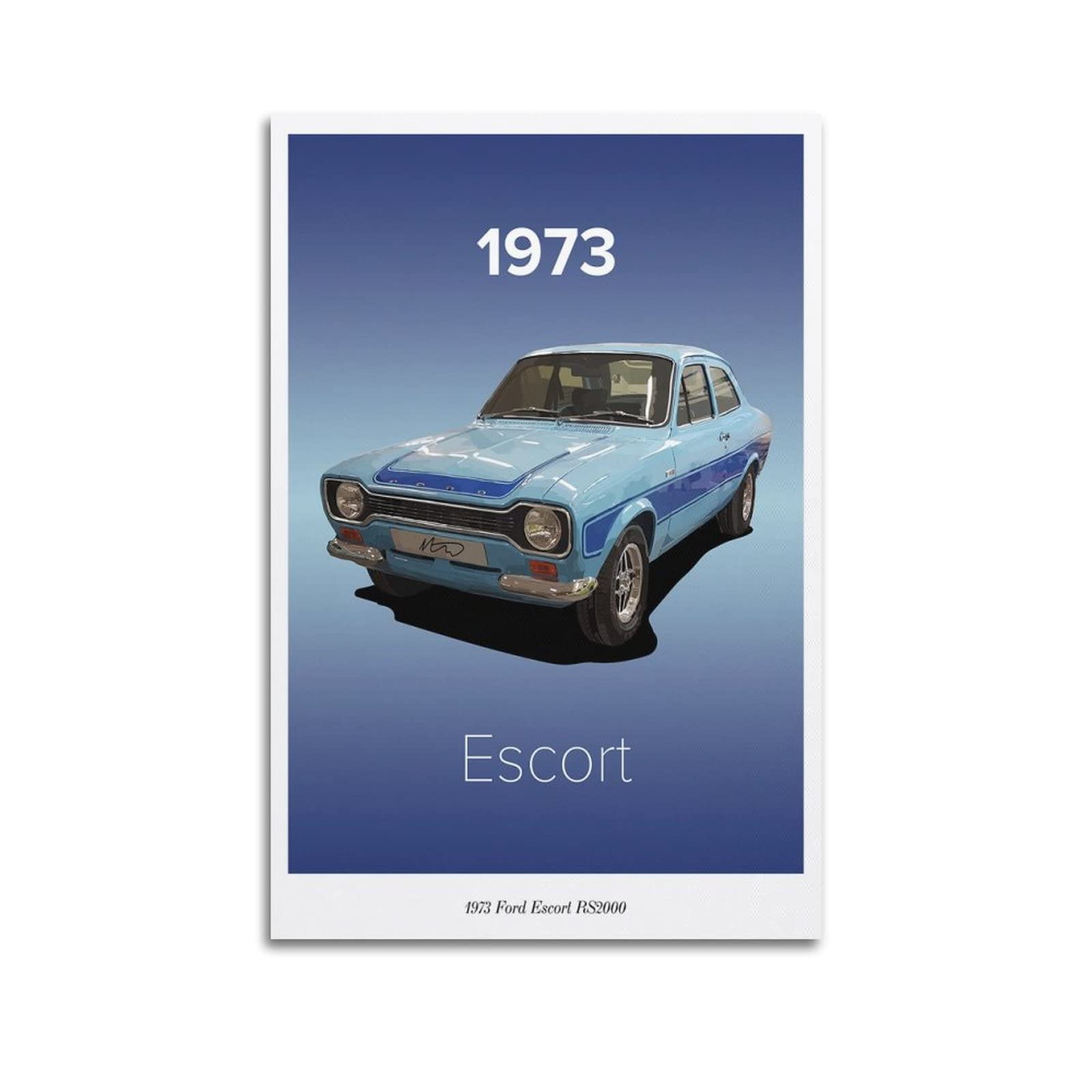 PENTAB Vintage Car Poster 1973 Ford Escort Rs2000 Ford Escort Mk1