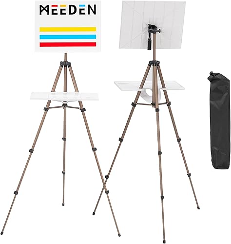 Miniatura 3 de MEEDEN Plein - Caballete de aire para pintar: caballete de acuarela de viaje ajustable para adultos, trípode portátil plegable para artistas