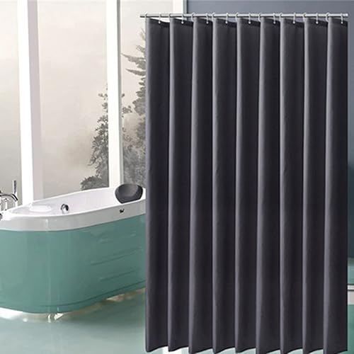 DEARART Cortina de ducha de baño gris oscuro para baño, cortinas de ducha de tela de 60 pulgadas de ancho x 72 pulgadas de alto, con ojales y