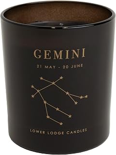 Lower Lodge Candles – Gemini Zodiac Candle – Star Sign Gift - Hand-Poured in The Beautiful South Downs National Park - 40 Hours Burn Time –– Vegan Friendly - 200g Fill Weight