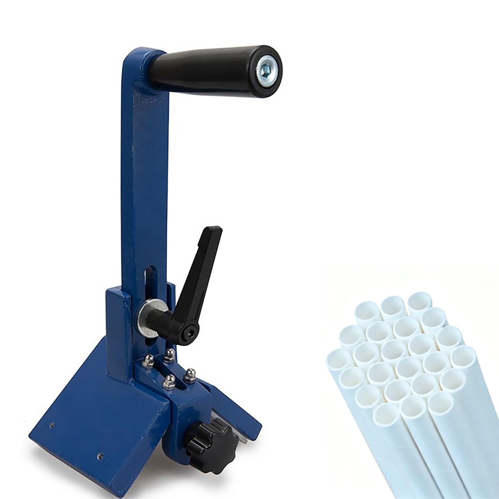 Herramienta manual para biselar el exterior de tuberías de plástico (PE, PP, PVC) de 40-160 mm; herramienta de fontanería reutilizable con cuerpo de aluminio fundido y rodillo ajustable(Blue)