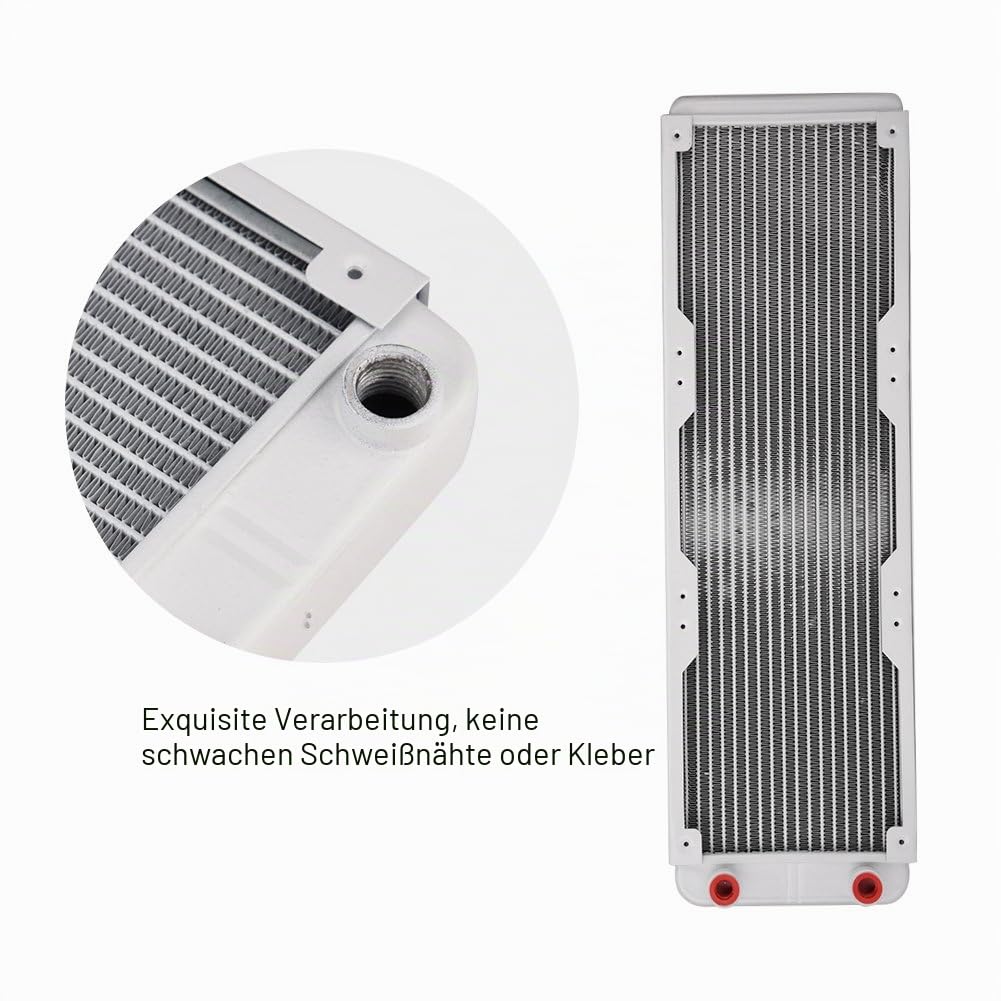 KIMISS Aluminium Radiator Heat, Water Cooling Liquid PC Radiator White Sink Computer Hydro X Exchanger White (240mm) (360mm)