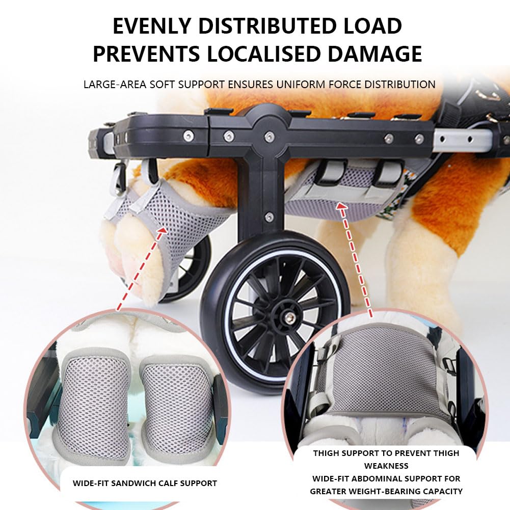 Silla de ruedas para perro, pierna trasera ajustable, ayuda a la movilidad para mascotas, soporte ligero para displasia de cadera y artritis, ideal para perros mayores