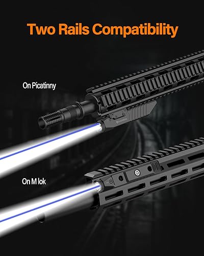 Miniatura 4 de TOUGHSOUL Combo, rojo verde de la vista del laser de la linterna táctica, 1450 Lumen Picatinny Rail MLOK montó la linterna recargable del rifle