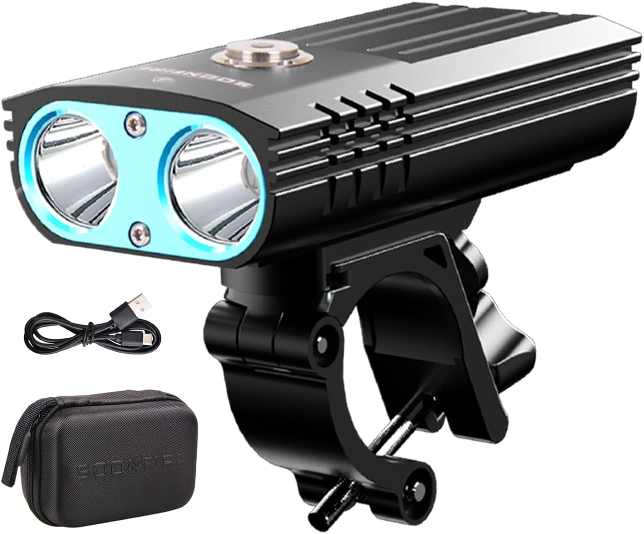FD USB C Rechargeable Bike Headlight,Two LED Lumens,Waterproof Super Bright Bicycle Light, Quick Assembly and Disassembly