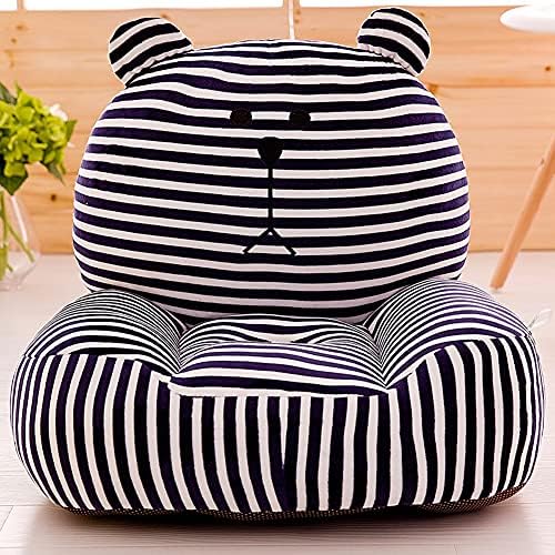 WPYYI Baby Kids Cute Cartoon Bean Bag Sofa Chair Slipcover Pp Cotton Filler Boy Girl Children Fluffy Lazy Floor Seat Couch (Color : Dark Navy Blue)