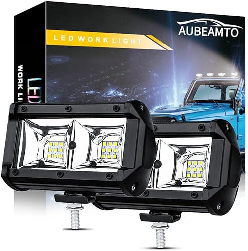 16000Lm Car Led Light Bar, 5-Inch Led Pods 54-watt Driving Fog Off Road Lights LED Work Lights Off Road Headlight kit for Pickup Truck ATV UTV Boat