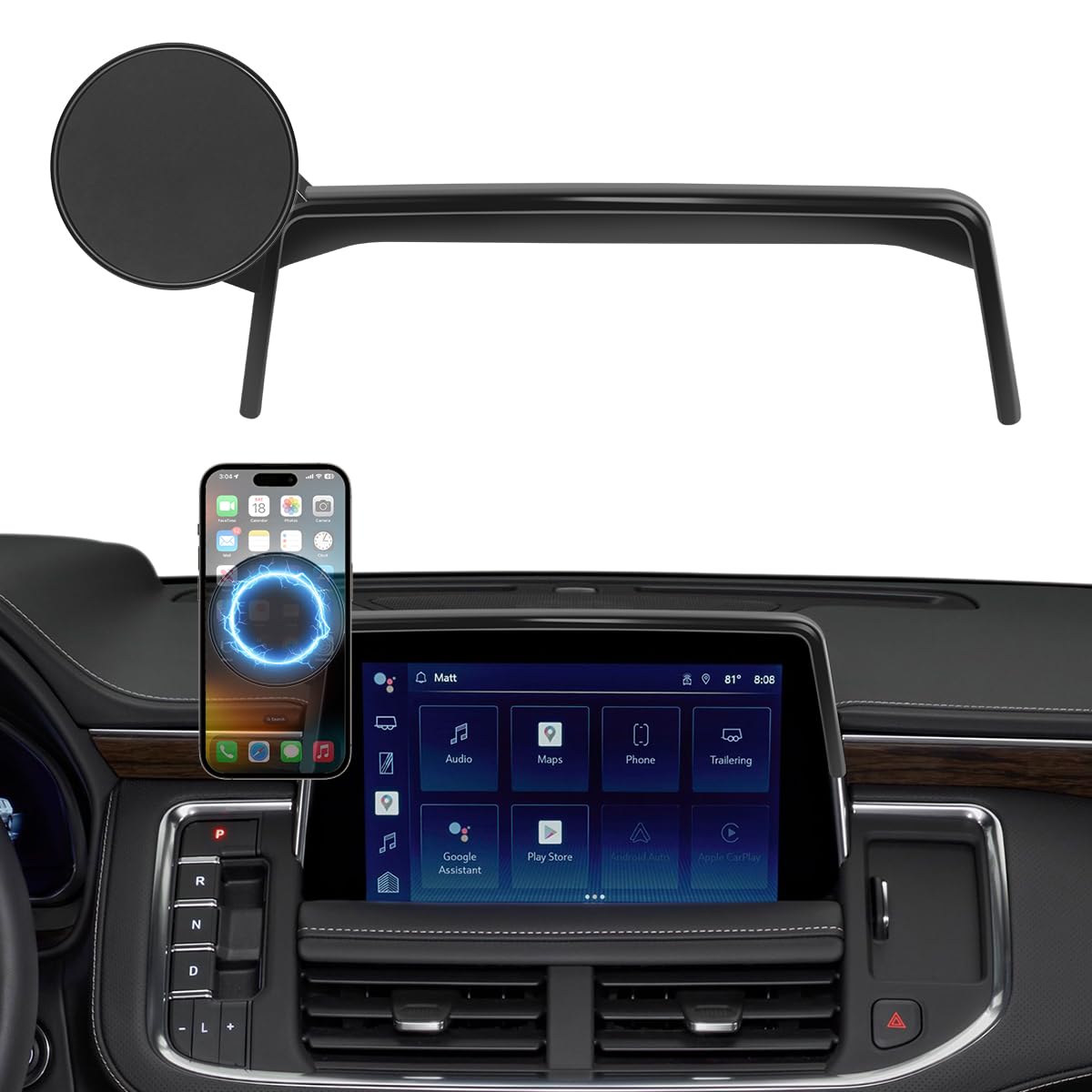 FETUSI Car Phone Holder Fit for Chevy Suburban Tahoe/GMC Yukon 2021-2024 Accessories 10.2-Inch Screen Fixed Clip, Cell Phone Mount Compatible with