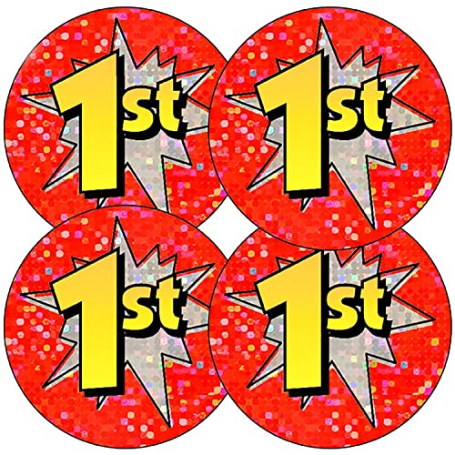175 Holographic Sparkly 1st Place Childrens Pupils Motivational Reward Stickers 37mm Primary Teaching Services