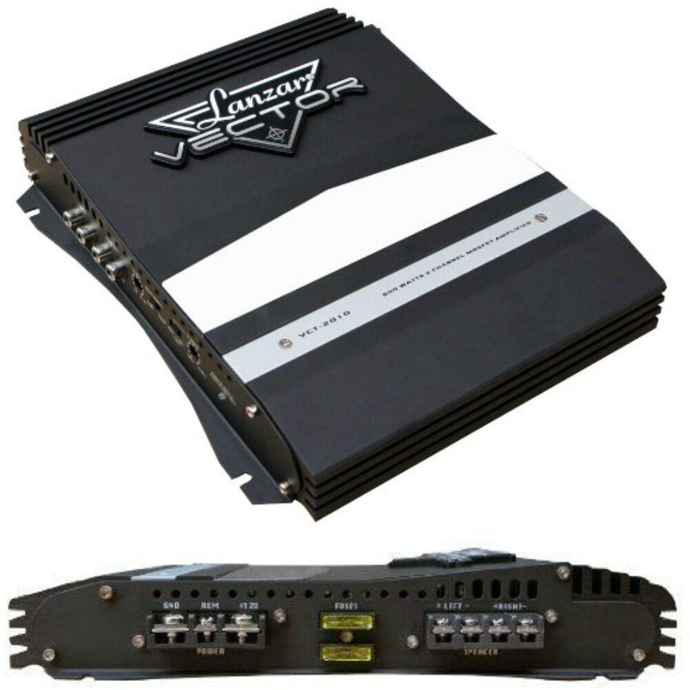 LANZAR VECTOR2010 VECTOR 2010 VCT2010 amplificatore auto a 2 canali 2 ch da 800 watt max 2 x 400 watt max con assorbimento 40 ampere, 1 pezzo