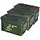 M2A1 50 Cal - Lata de munición grado 2 (paquete de 3), varios estuches de munición para almacenamiento con recubrimiento en p
