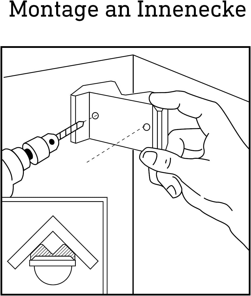 Steinel Corner Wall Bracket Black for Motion Sensor is 180-2, Corner Adapter, Accessory Bracket for Inner Corner and Outer Corner