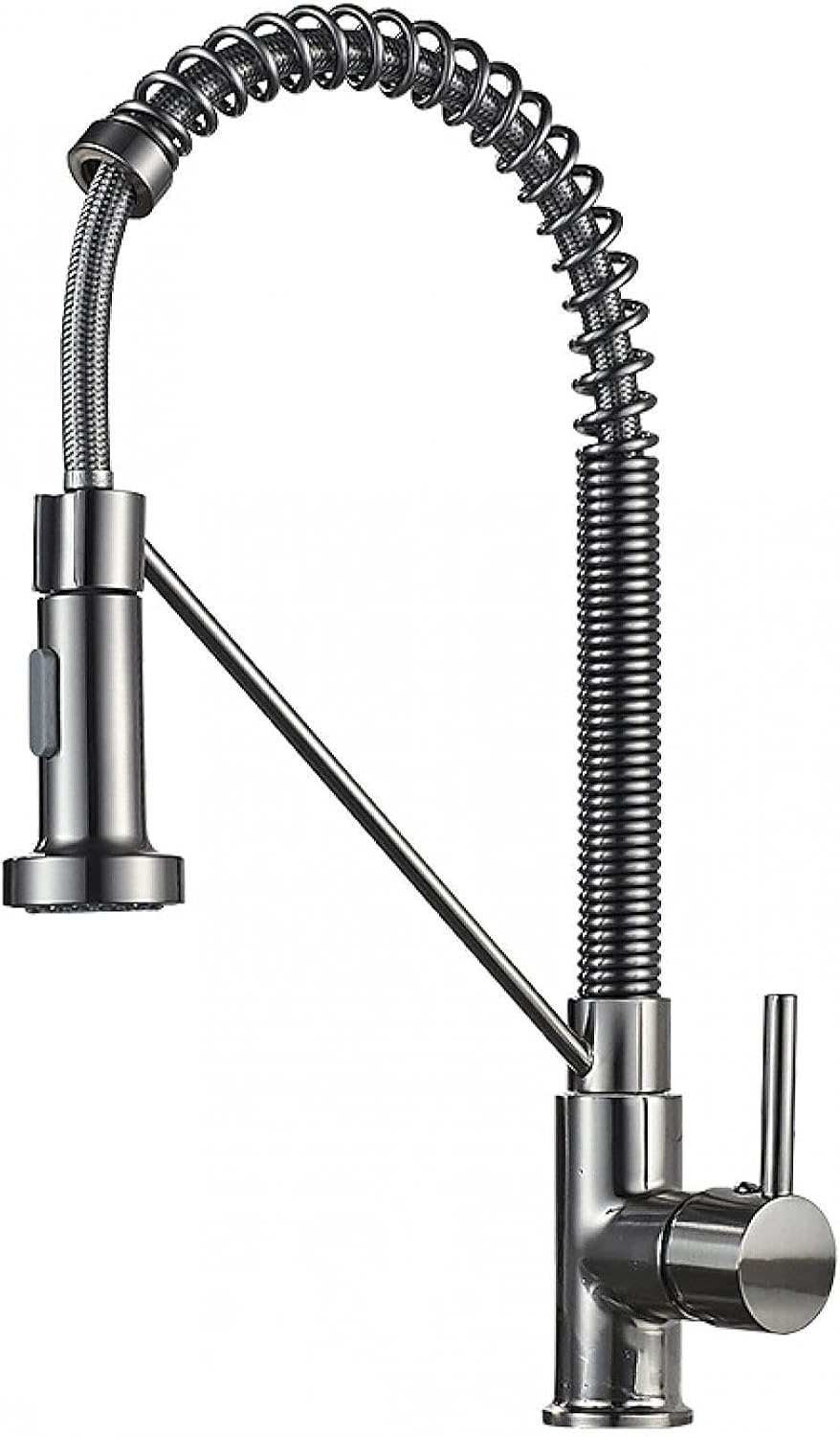蛇口 洗面台 キッチン ミキサー タップ マットブラック シンク用蛇口 温水 冷水 品質 真鍮 引き出し式(Brushed)
