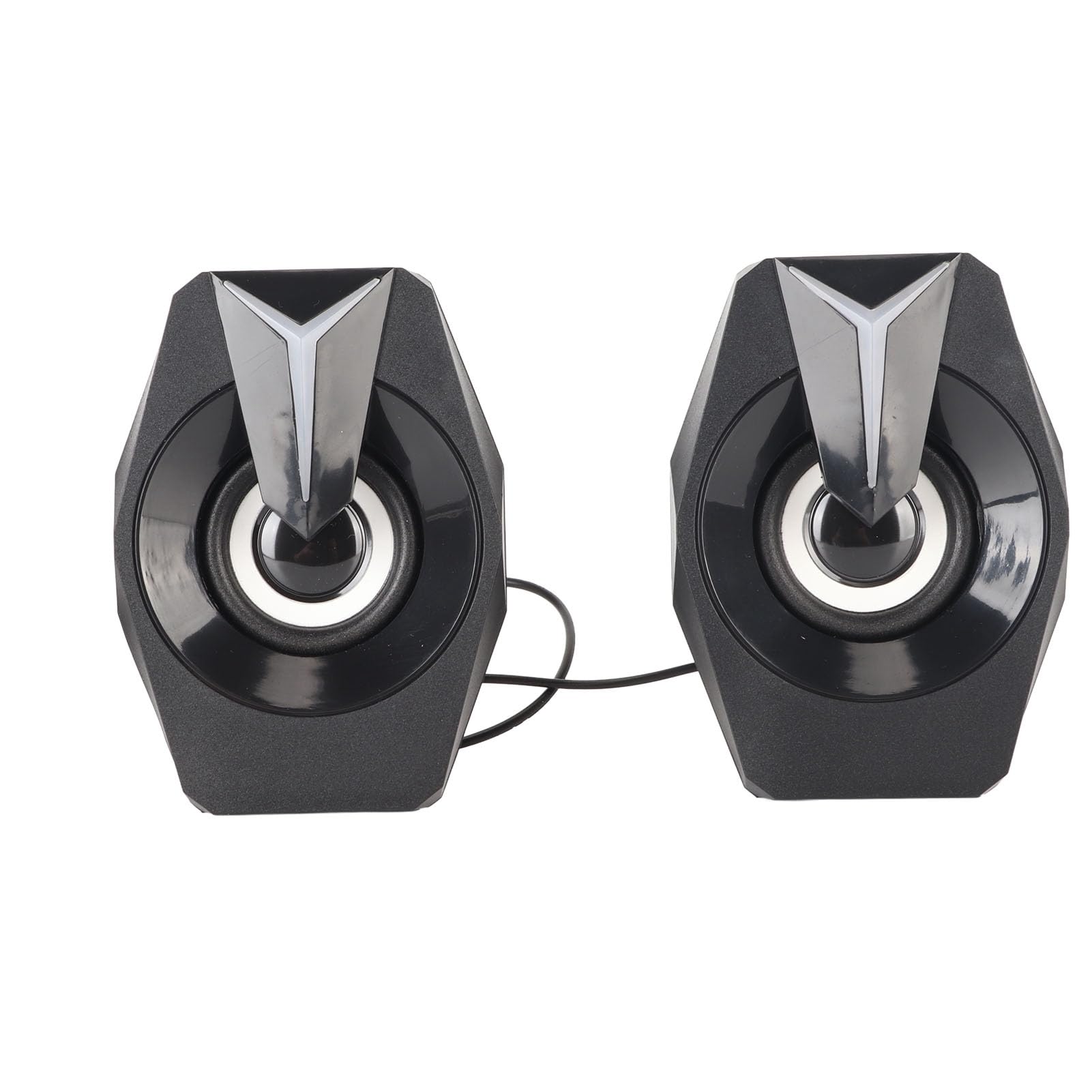 Yunseity USB Powered Speaker, HiFi Stereo Sound, Deep Bass USB Computer Speakers, Volume Control Wired USB Desktop Speaker with RGB Lights for Laptop, Desktop, PC, Phone Plug and Play (Black)