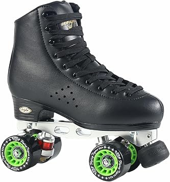 Double Row Figure Roller Skates, Microfibre Leather 360° Adjustable Full-Rubber Toe Stop And Aviation-Grade Aluminium Alloy Base, Suitable for Figure Skaters And Club Training