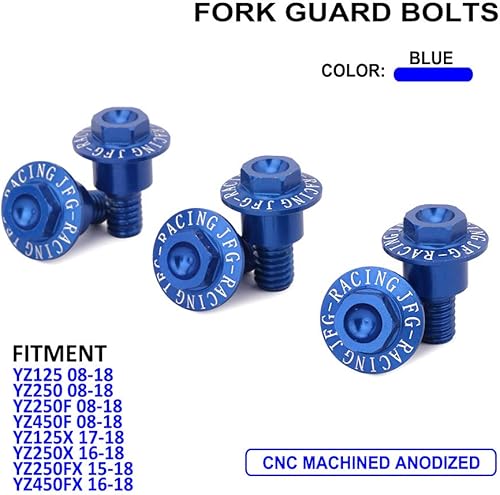 Miniatura 3 de AnXin Tornillos de protección de horquilla de motocicleta, tornillos CNC para YZ65 18-21 YZ85 19-21 YZ125 YZ250 YZ250F YZ450F 18-21 YZ125X 17-21