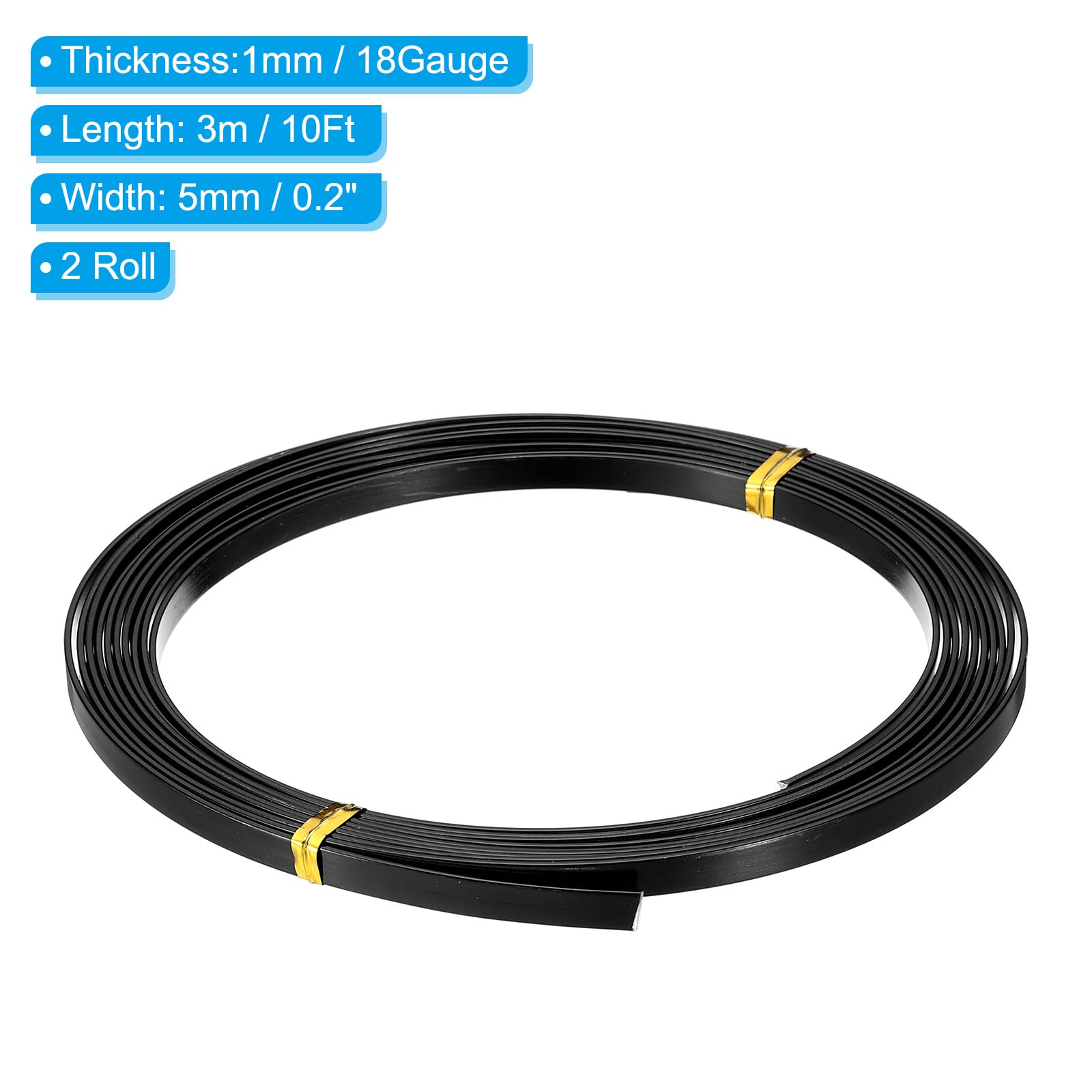 PATIKIL 18 Gauge 5mm Wide Aluminum Flat Wire - Image 2