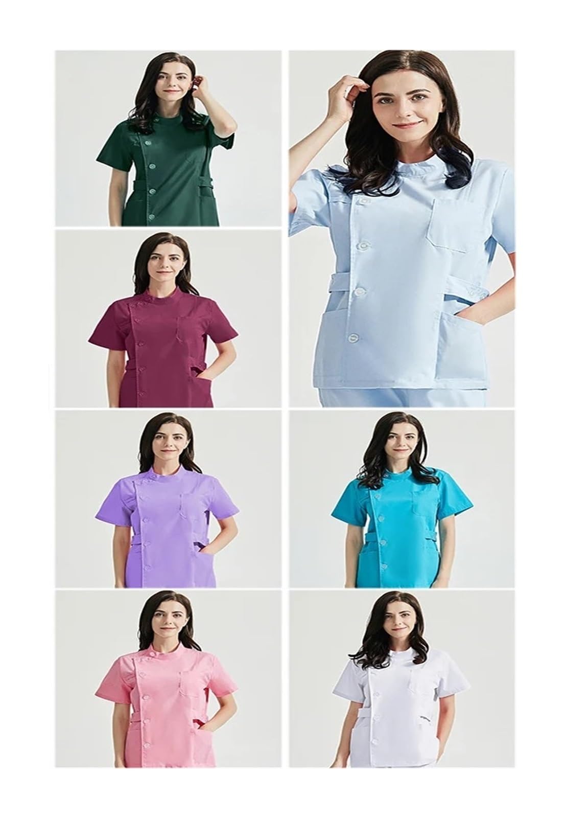Kasacks Damen Pflege Uniformen Damen Gesundheitsdienst Krankenschwester Berufskleidung Spa Uniformen Damen Preise Anzüge(Purple,M)