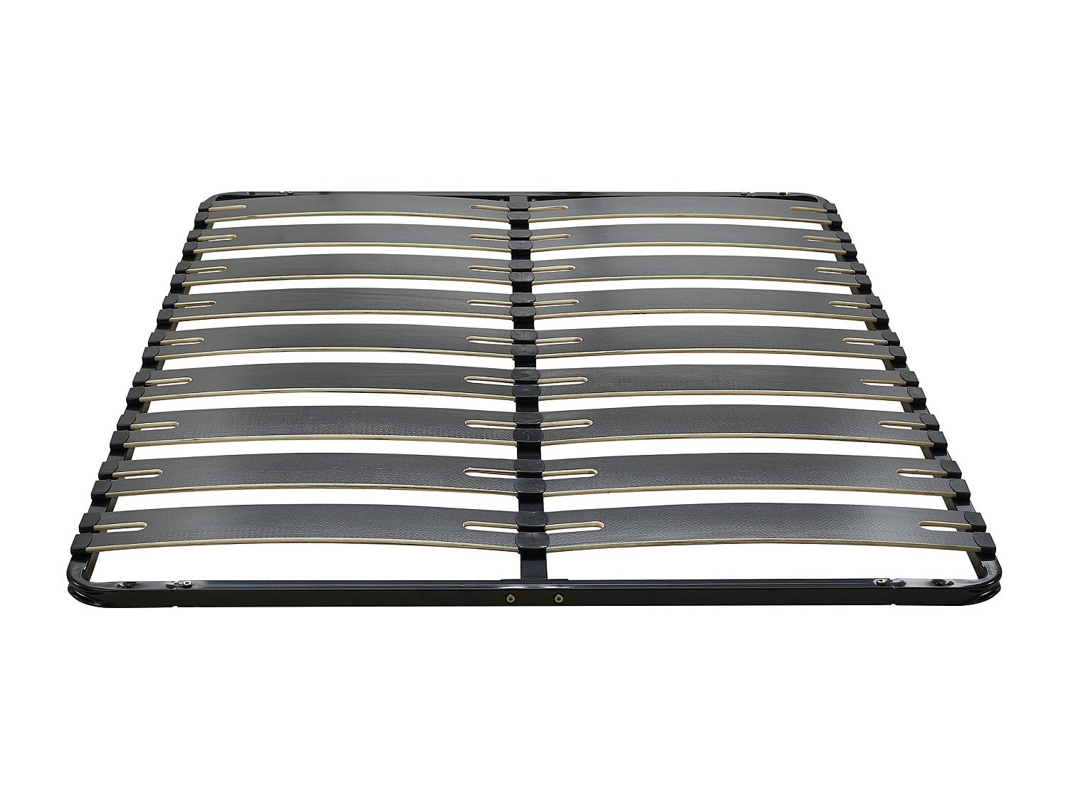 Vente-unique - Sommier Cadre à Lattes 140 x 190 cm - 2 x 9 Lattes - Antidérapant - sans Pied - Noir - MONTIANO de YSMÉE