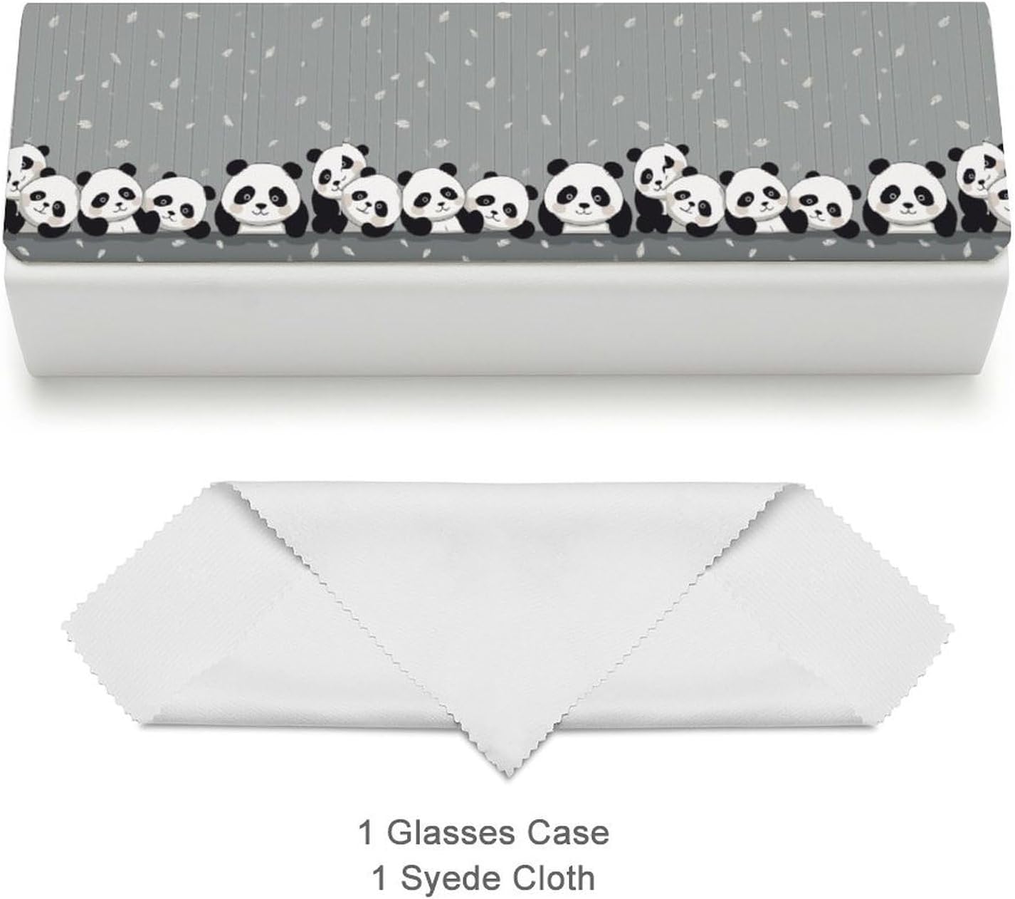 Funny Panda Eyeglass Case for Men Women Case Leather Light Nearsighted Spectacle Case Box Portable Sunglass Case Hard Shell Protective Case