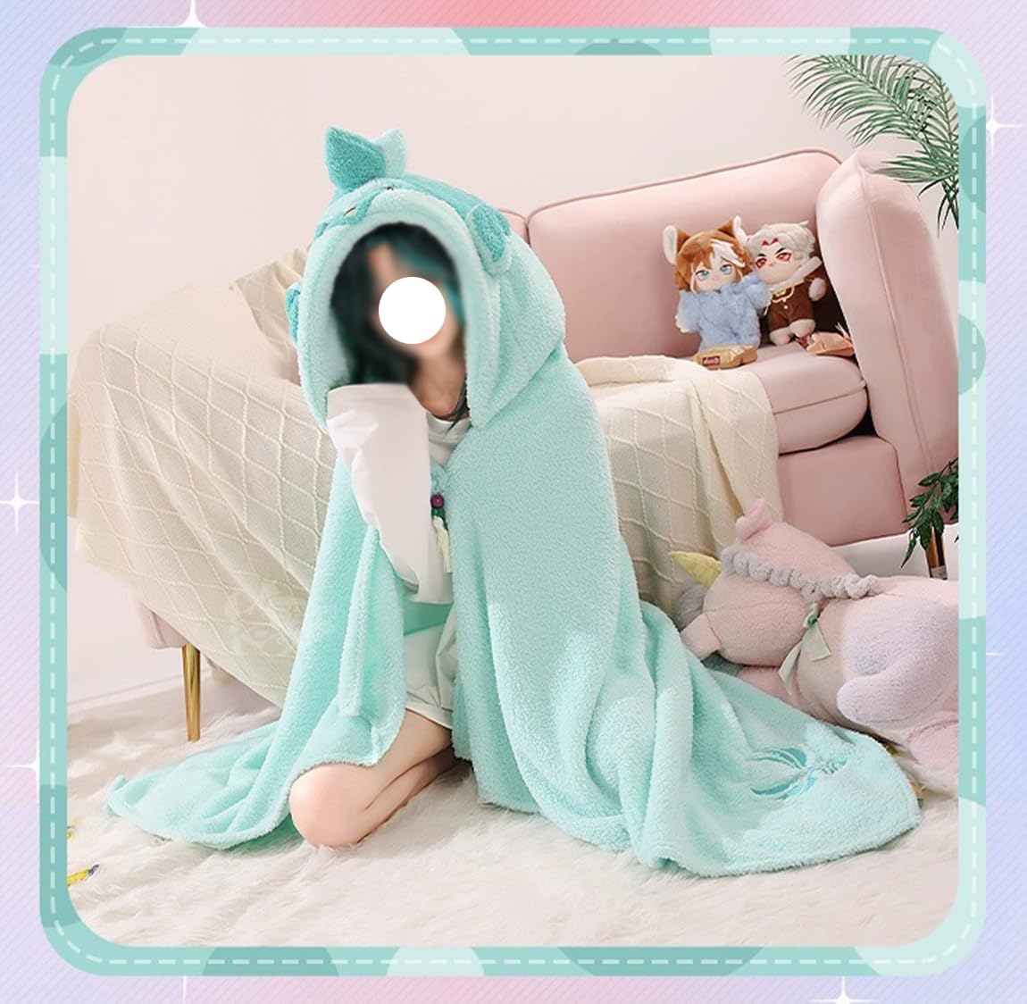 Tomioka Cosplay Air Conditioning Blanket Anime Cosplay Hooded Cloak Shawl Wrap Nap Quilt Hooded Cloak image 3