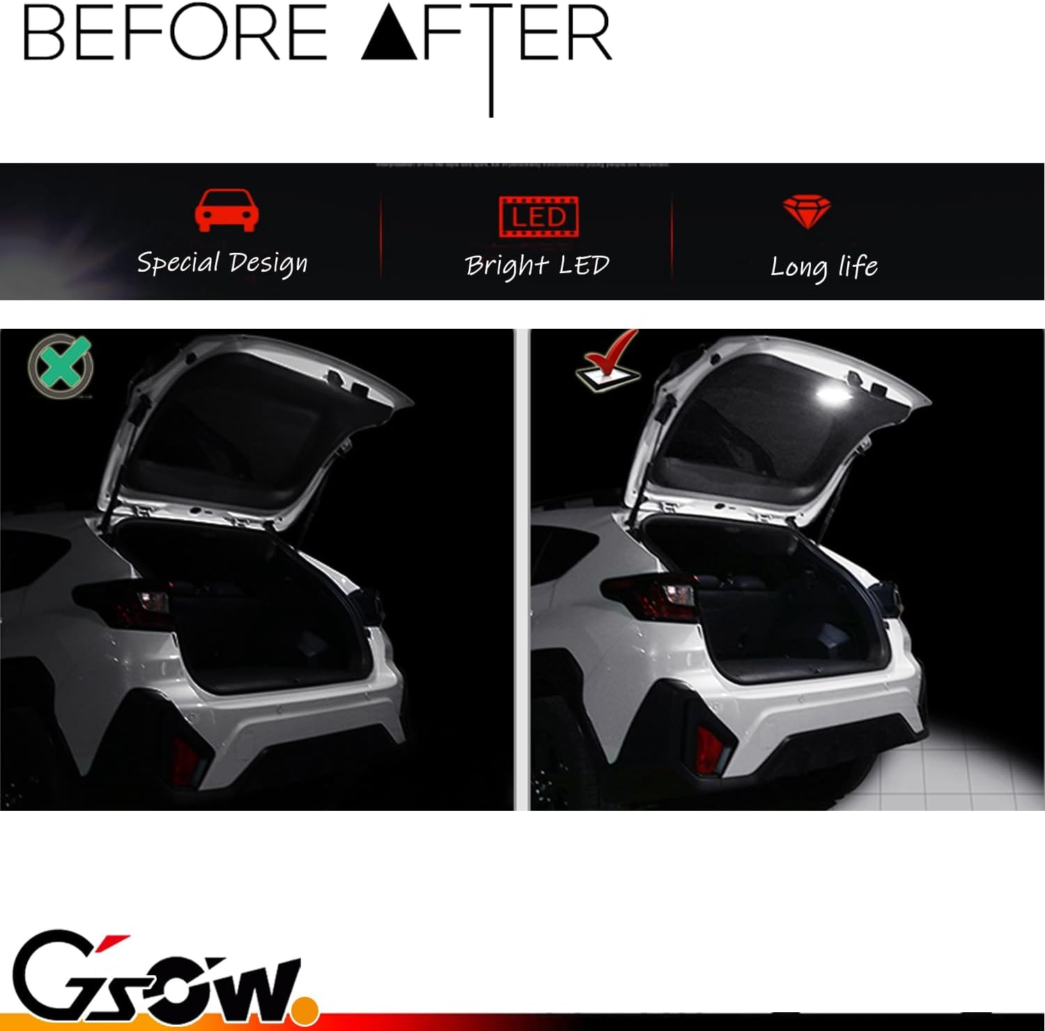 Rear LED Cargo Overhead Light for Subaru Forester 2019-2024, Super Bright Trunk Cargo Overhead Lamps, Subaru accessories LED Luggage Compartment Lights, 1 PC