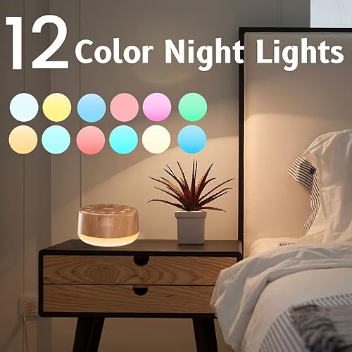 Miniatura 3 de Easysleep Máquina de ruido blanco sonoro con 25 sonidos relajantes y luces nocturnas con función de memoria 32 niveles de volumen y 5 temporizadores