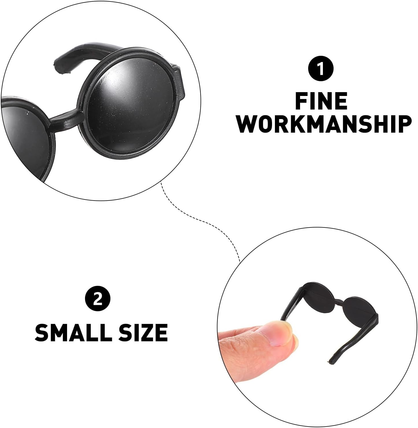 TOYANDONA 60 Pairs Mini Sunglasses for Dolls, Black Doll Dress up Glasses Miniature Sunglasses Bulk Plastic Dressing Glasses Costume Accessories for DIY Crafts