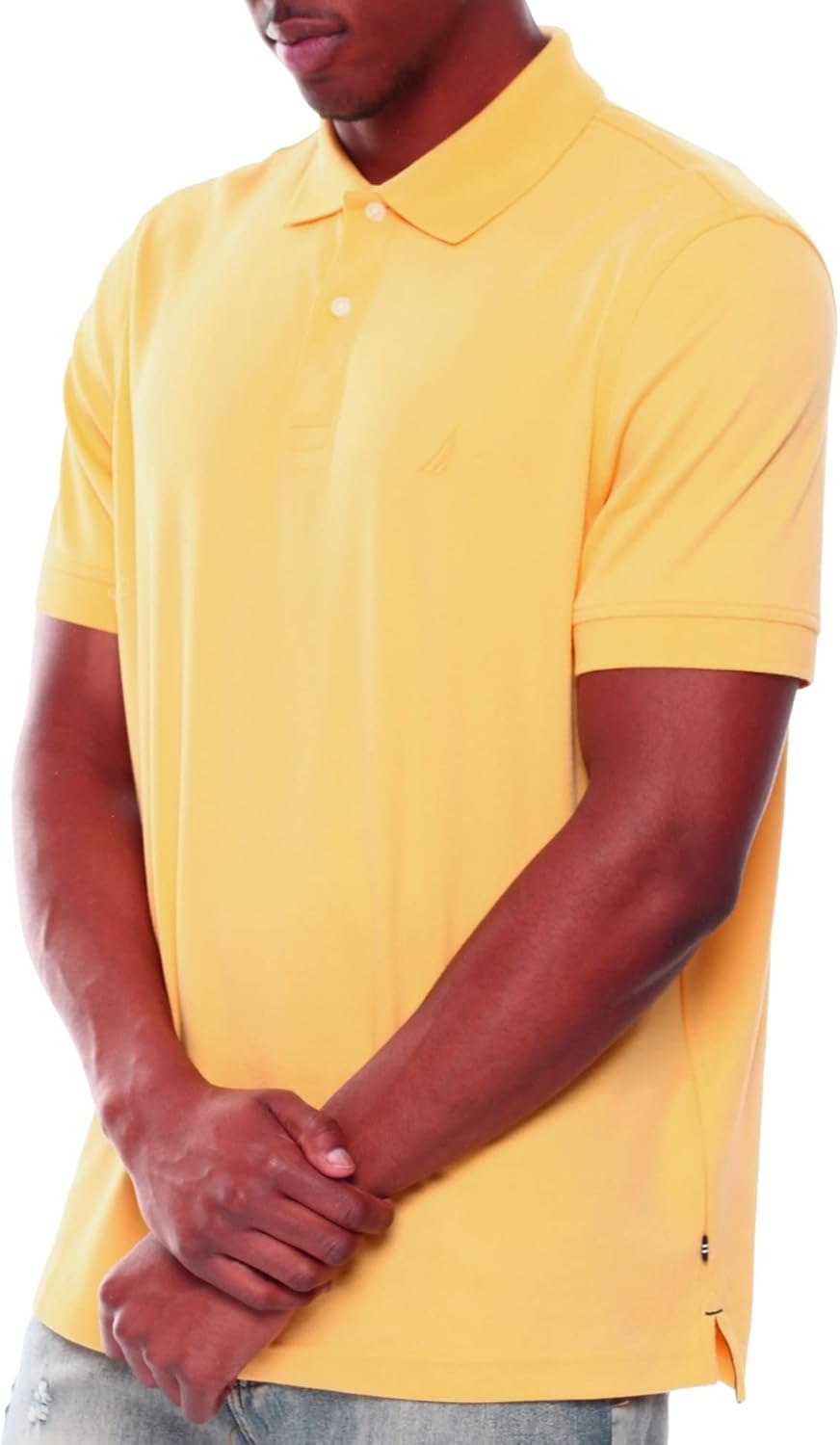 Nautica Men's Classic Fit Interlock Polo (Aspen Gold, XLarge) at