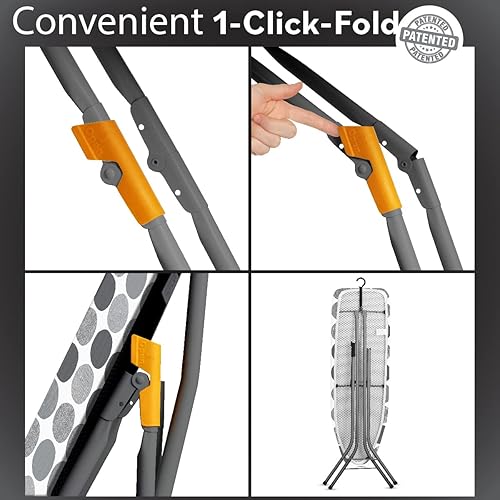 Miniatura 21 de Bartnelli by Rorets - Tabla de planchar clásica con nueva tecnología patentada EZ-Glide, fabricada en Europa, tabla de hierro premium con soporte