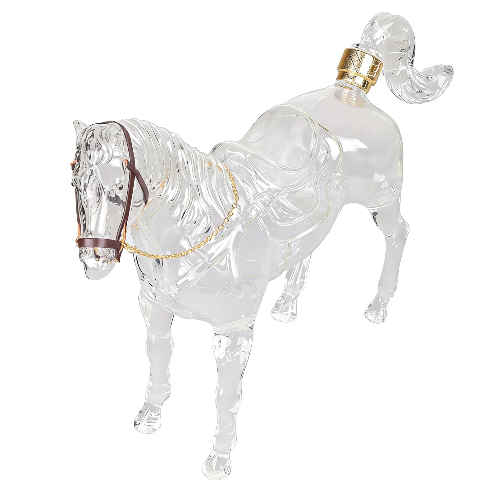 LUCKGONI Hand Blown Borosilicate Glass Whiskeys Decanters 1000ml for Enhancing Aeration and Durability