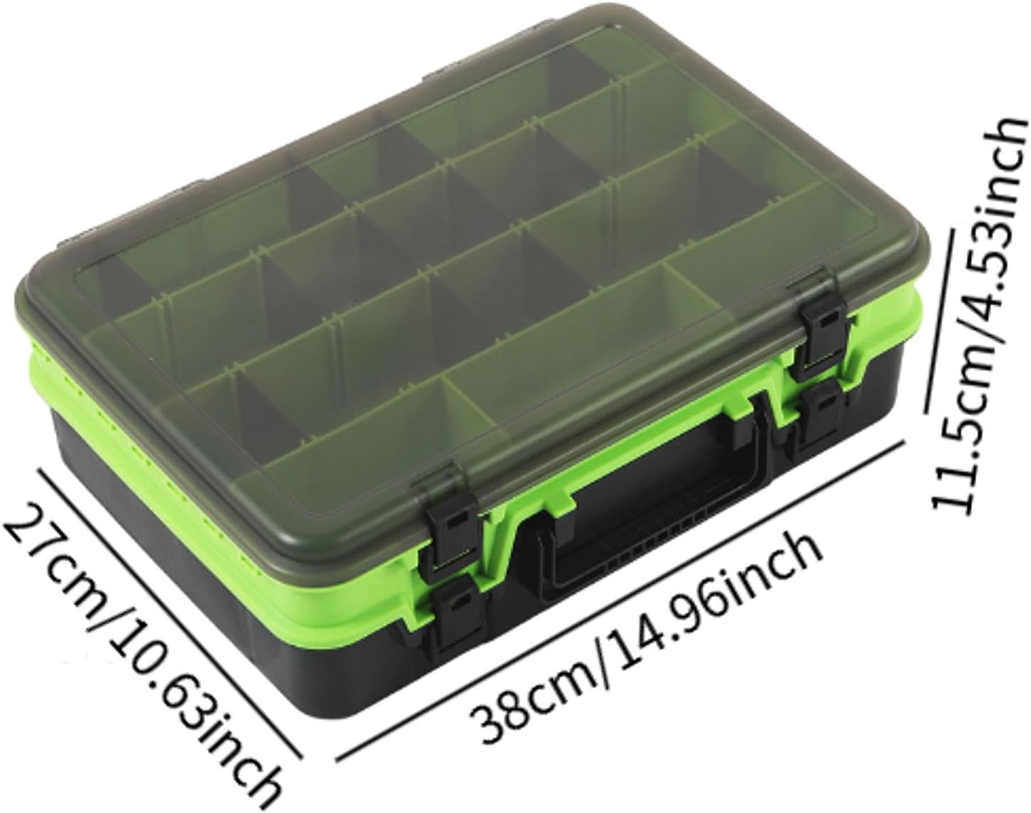 Fishing Tackle Box Container Large Capacity Double Cloak Multi Compartments