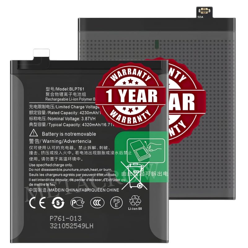 Image of Original BLP761 Battery Compatible for OnePlus 8 (IN2010, IN2013, IN2017, IN2019) - (4320mAh) - 1 Year Warranty JK10
