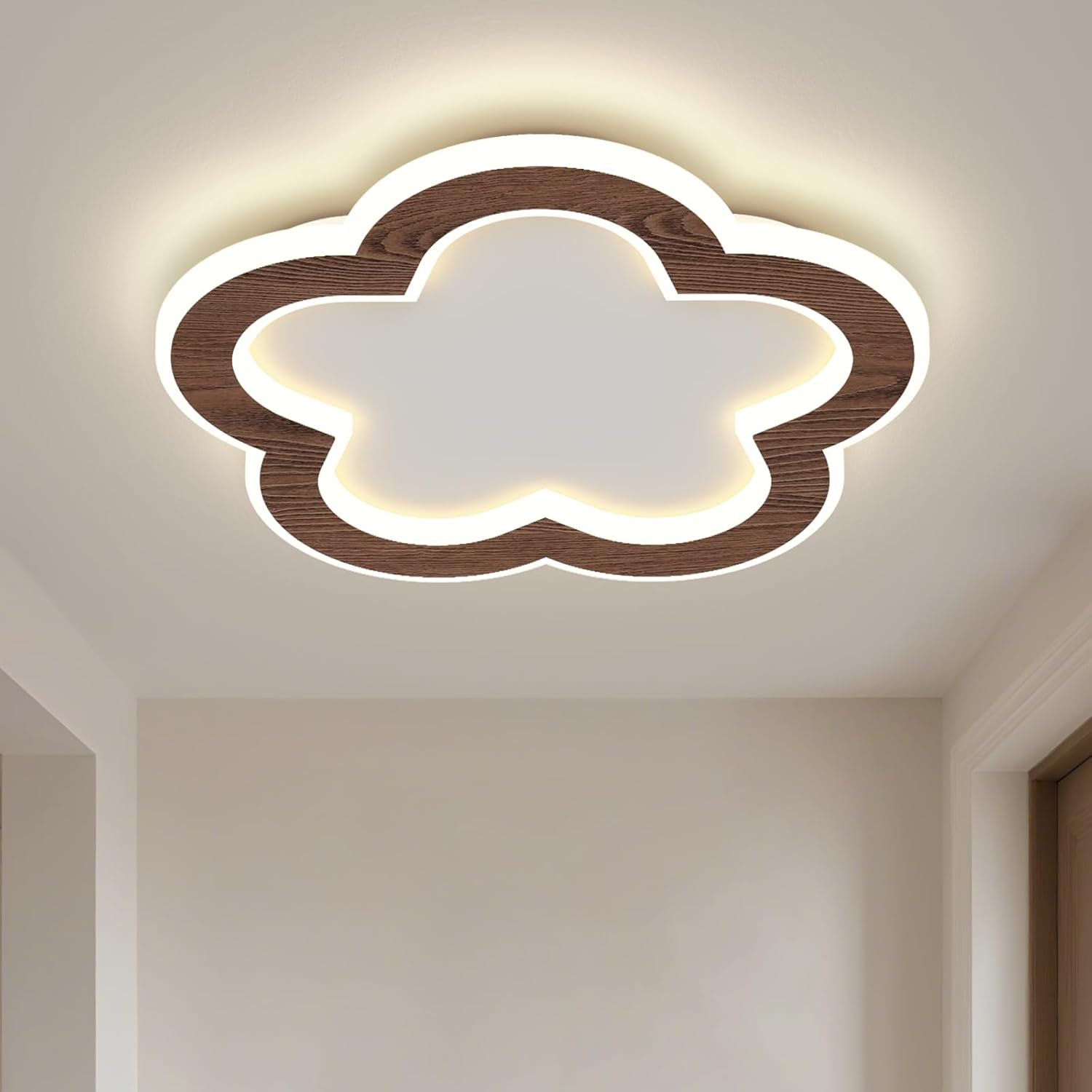 9.8Inch Farmhouse Ceiling Light 21W LED Ceiling Lamp with Remote Control Dimmable 3000K 4500K / 6000K Small Flush Mount Light Fixture for Kitchen Bedroom Hallway Bathroom Balcony Corridors