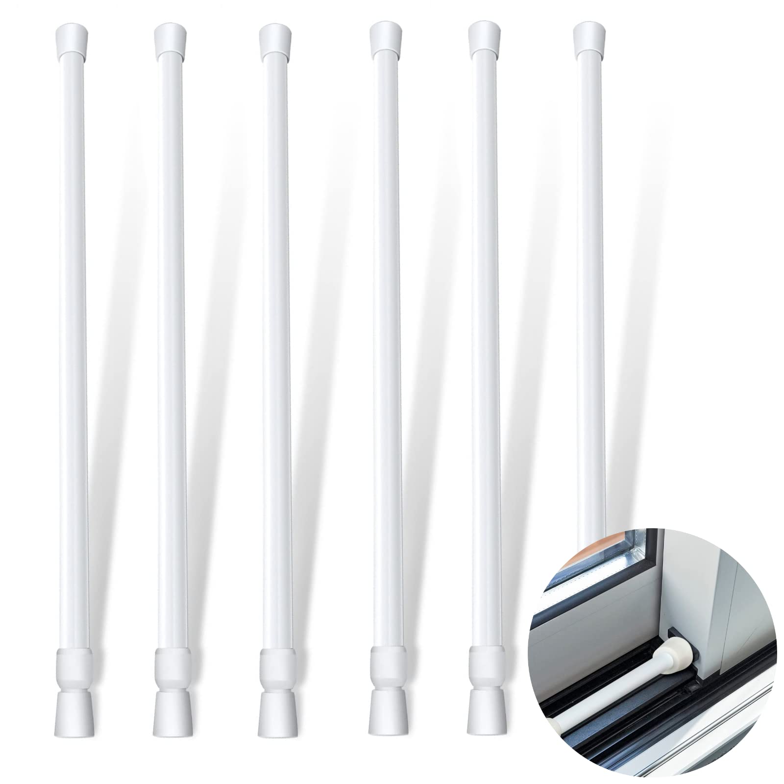 Buy 6 Pieces Adjustable Window Security Bars, White Security Stick for