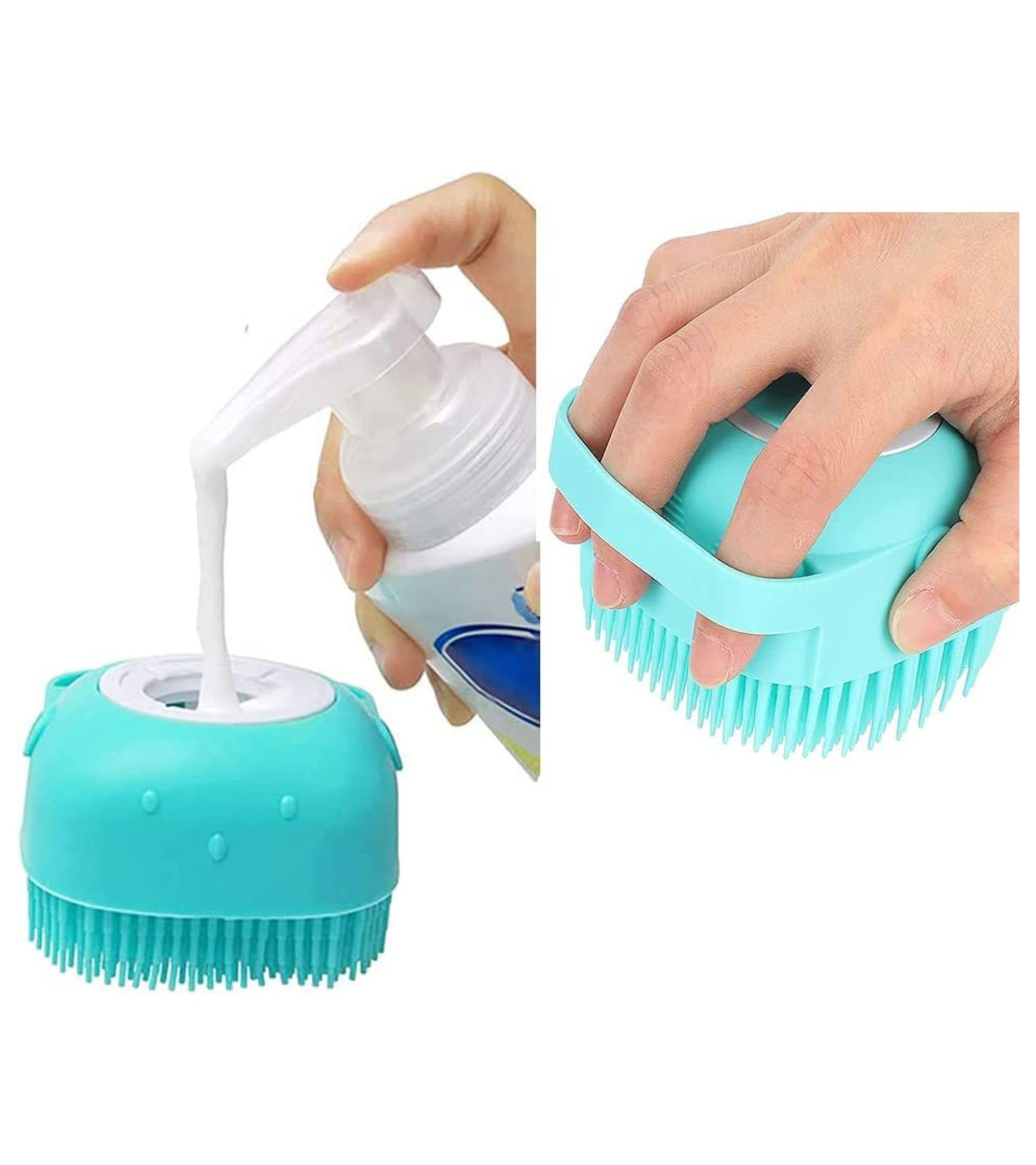 PremsonsSilicone Massage Bath Brush Hair, Scalp & Cleaning Body, Soft/Easy Cleanable/Elastic Scrubber, Cleaner Loofah for Men & Women(Colours May Vary)