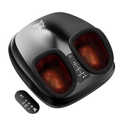 Bob and Brad Masajeador de pies con Calor, Amasado, Compresión y Mando a Distancia, Masajeador de Pies Eléctrico para Fascitis Plantar, Regalos para Hombres y Mujeres